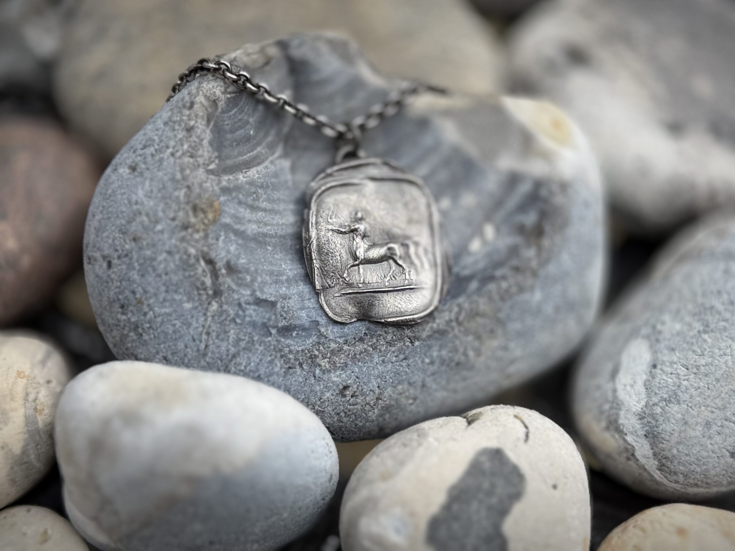 Centaur Wax Seal Pendant | Holly Clover Jewellery | Handmade Silver Jewellery | Silversmith | Cambridge UK