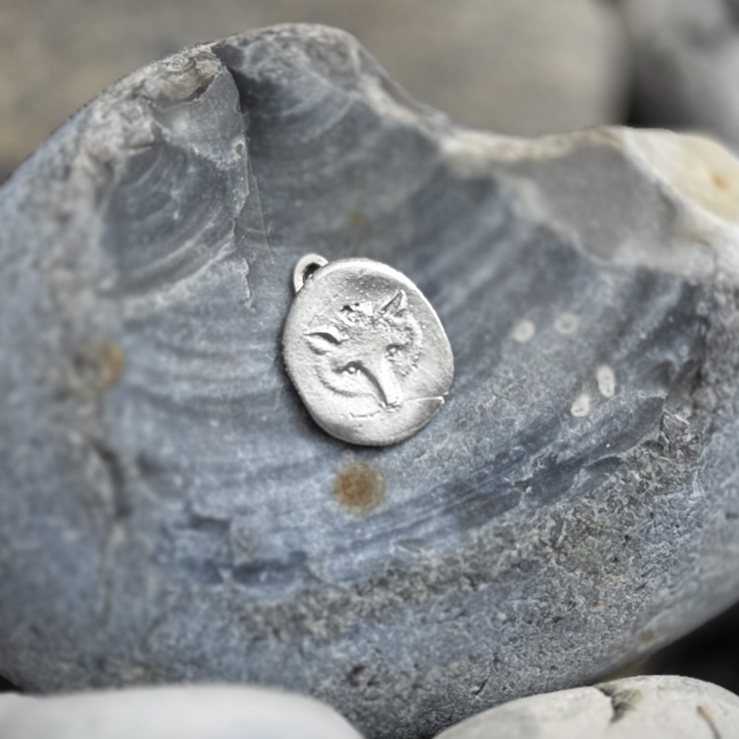Fox Wax Seal Pendant | Holly Clover Jewellery | Handmade Silver Jewellery | Silversmith | Cambridge UK