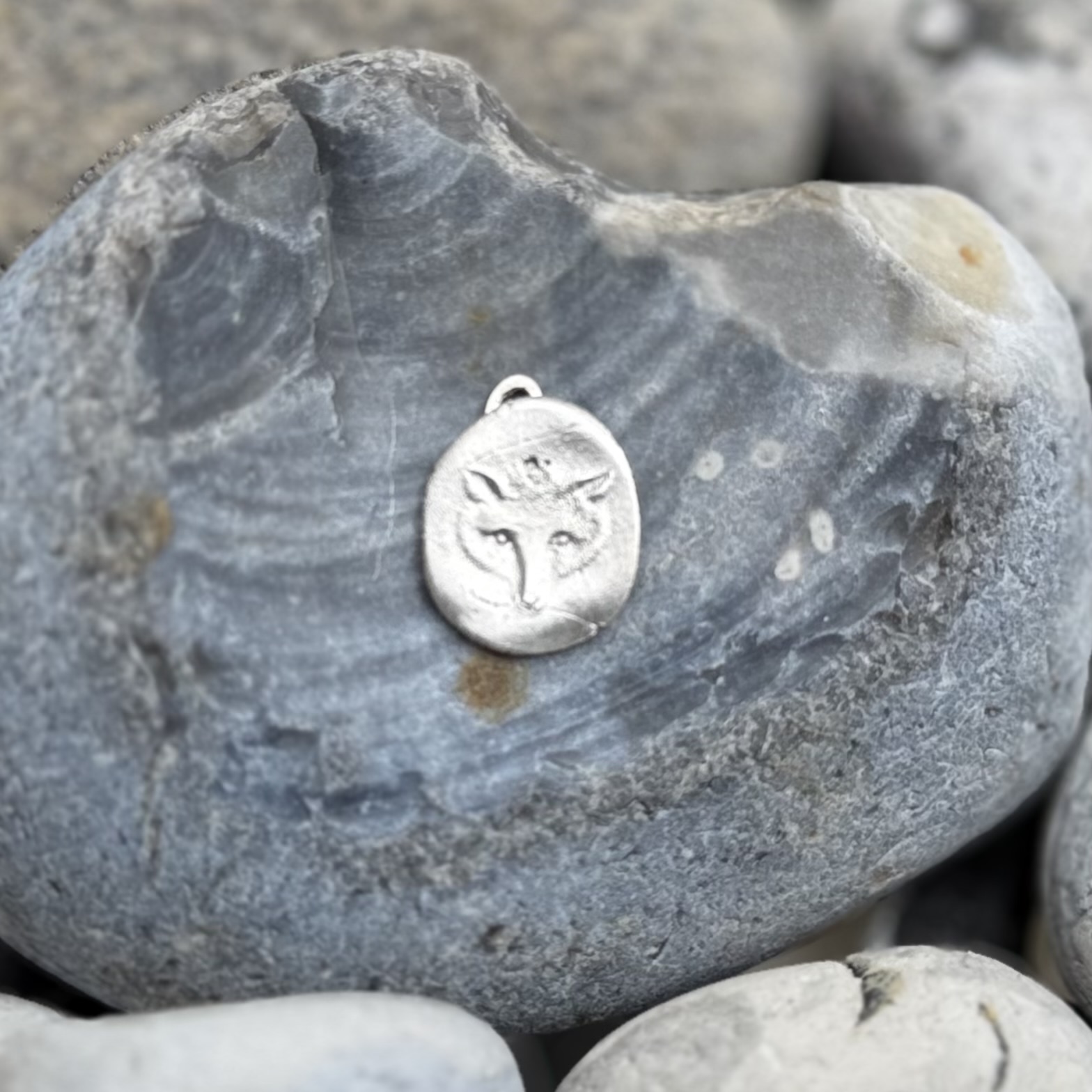 Fox Wax Seal Pendant | Holly Clover Jewellery | Handmade Silver Jewellery | Silversmith | Cambridge UK