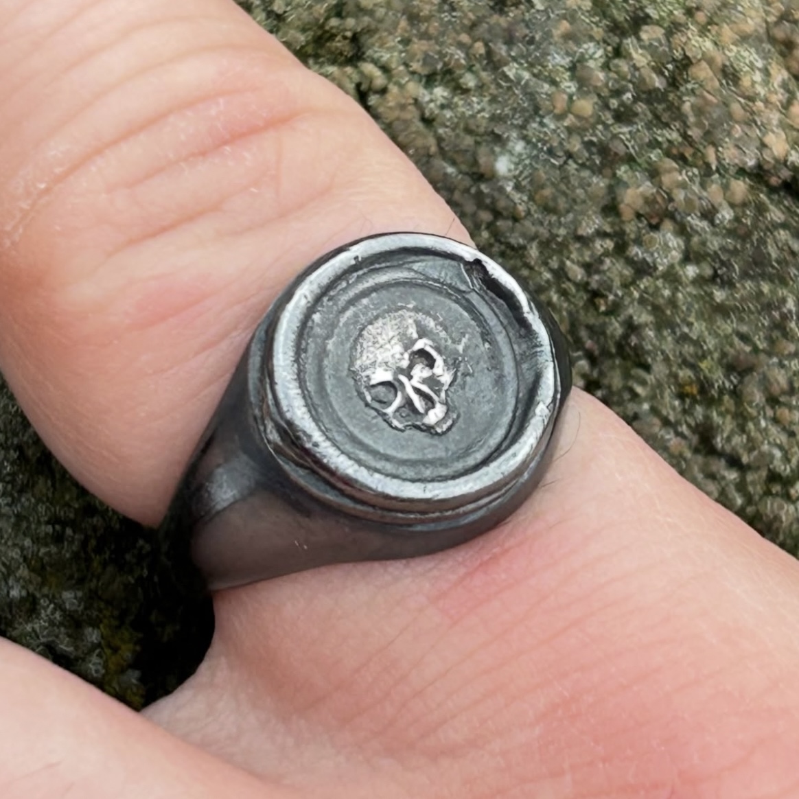 Skull Silver Signet Ring Made To Order | Holly Clover Jewellery | Handmade Silver Jewellery | Silversmith | Cambridge UK