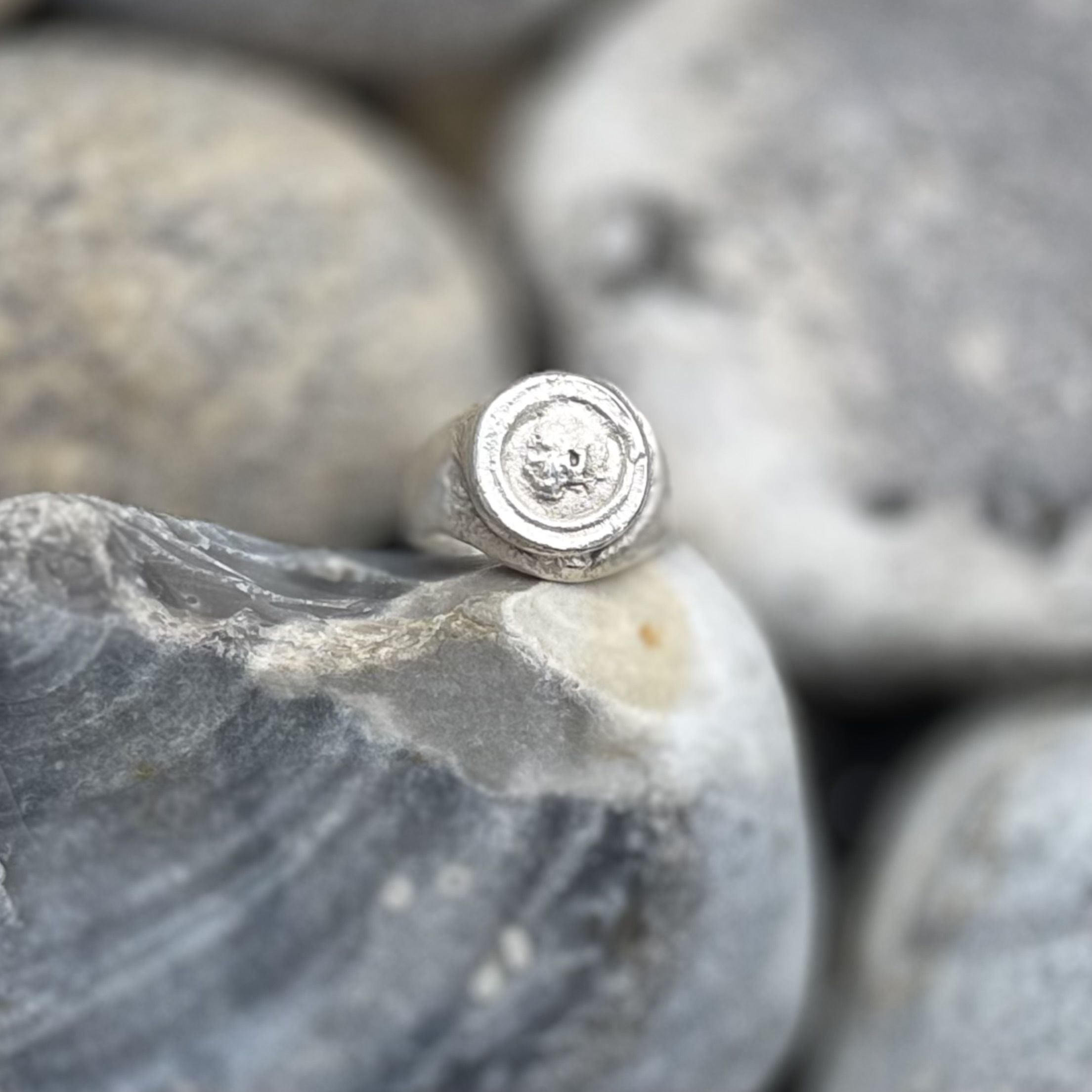 Skull Silver Signet Ring Made To Order | Holly Clover Jewellery | Handmade Silver Jewellery | Silversmith | Cambridge UK