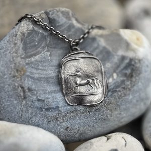 Centaur Wax Seal Pendant | Holly Clover Jewellery | Handmade Silver Jewellery | Silversmith | Cambridge UK