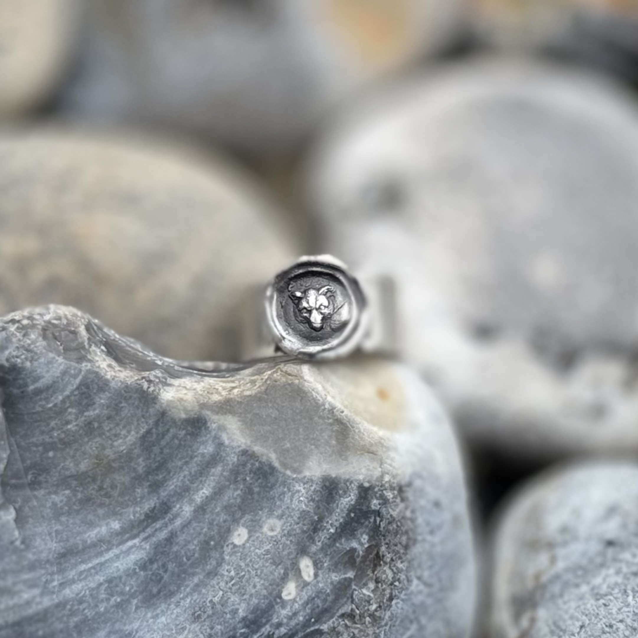 Fox Wax Seal Band Ring Made To Order | Holly Clover Jewellery | Handmade Silver Jewellery | Silversmith | Cambridge UK