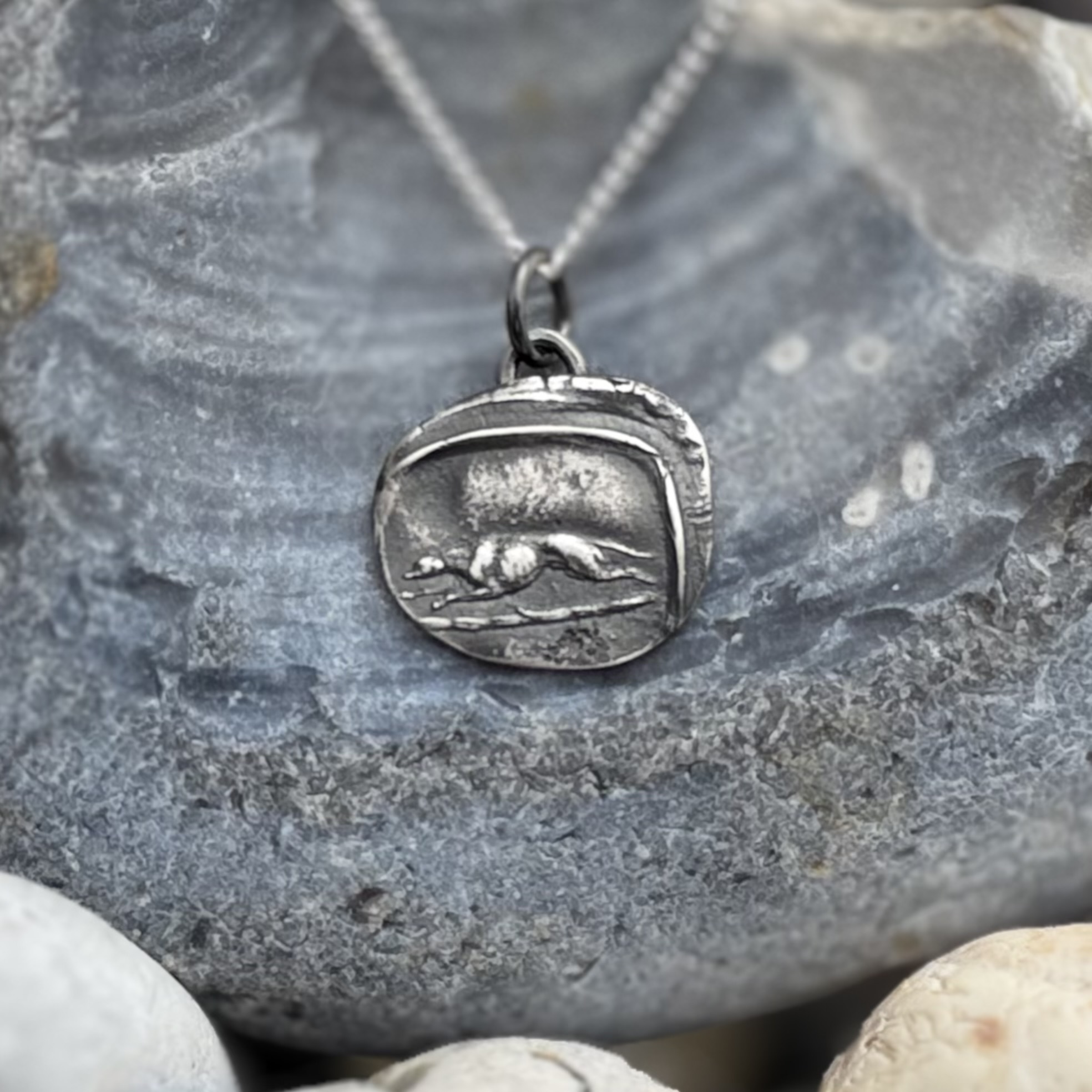 Greyhound Wax Seal Band Ring Made To Order | Holly Clover Jewellery | Handmade Silver Jewellery | Silversmith | Cambridge UK