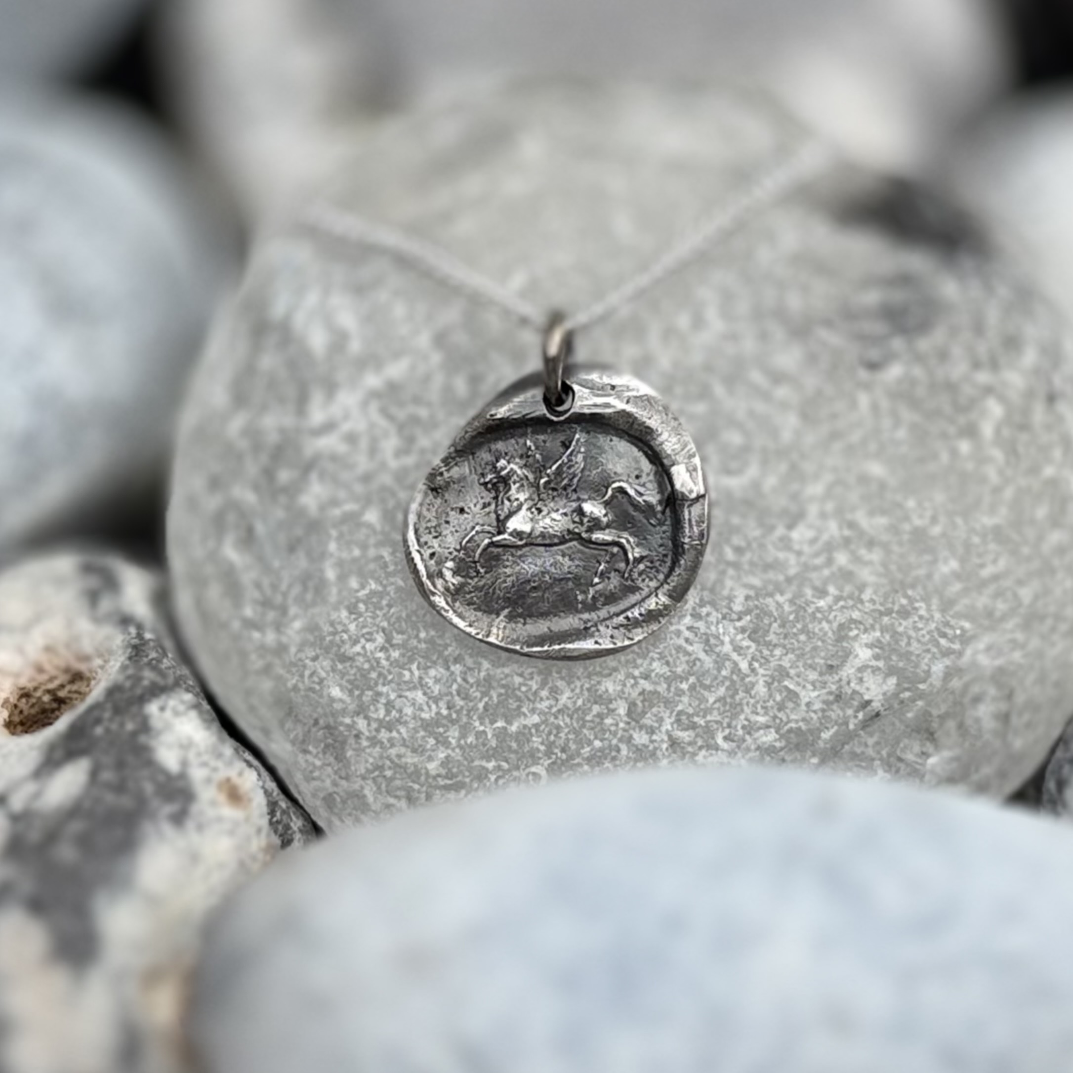 Pegasus Wax Seal Pendant | Holly Clover Jewellery | Handmade Silver Jewellery | Silversmith | Cambridge UK
