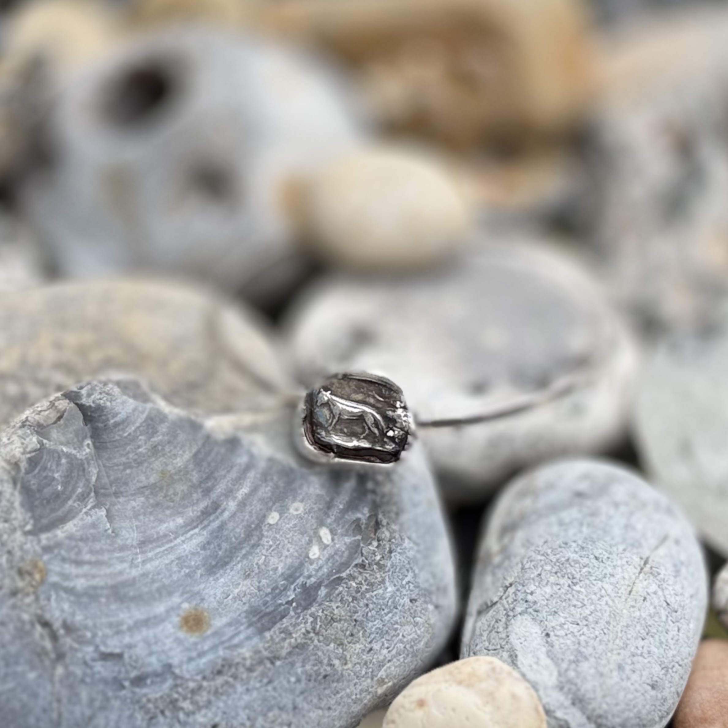 Running Fox Wax Seal Pendant | Holly Clover Jewellery | Handmade Silver Jewellery | Silversmith | Cambridge UK