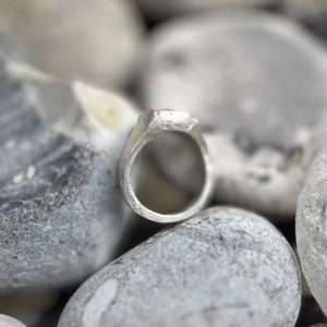 Signet Ring Sand Cast Silver Made To Order | Holly Clover Jewellery | Handmade Silver Jewellery | Silversmith | Cambridge UK