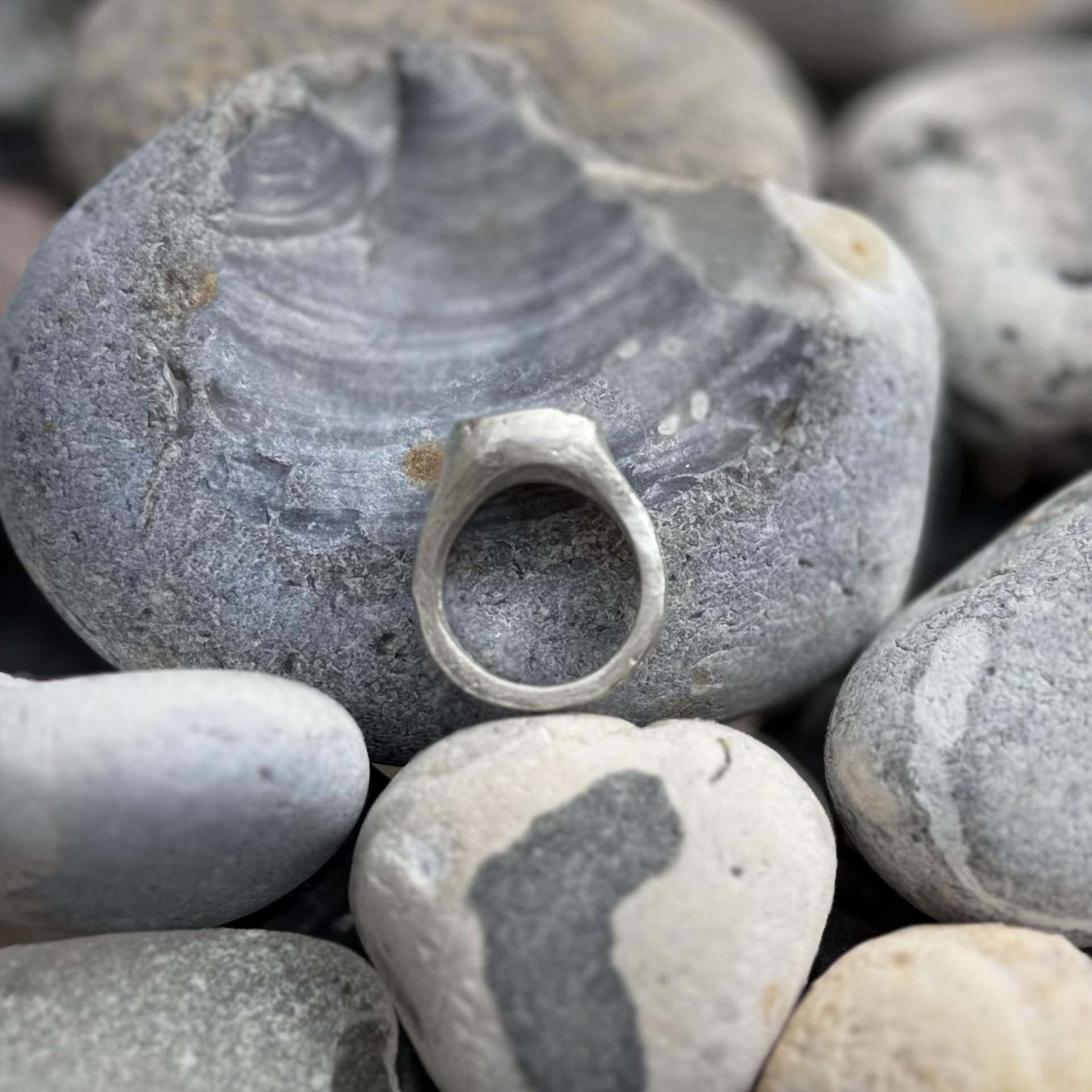 Signet Ring Sand Cast Silver Made To Order | Holly Clover Jewellery | Handmade Silver Jewellery | Silversmith | Cambridge UK