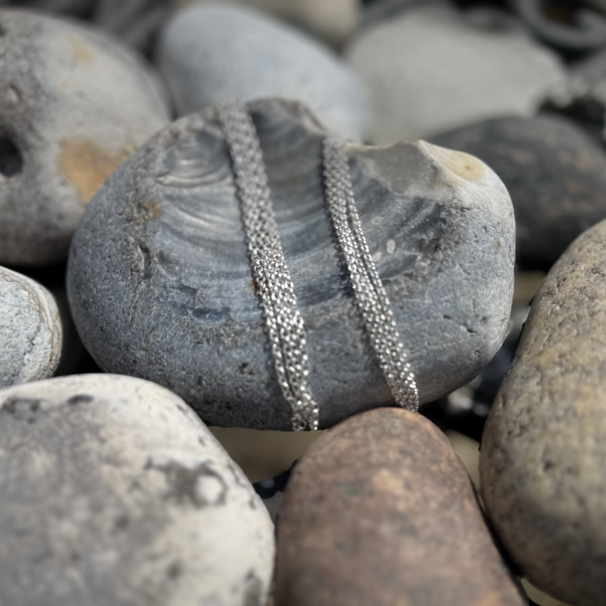 Sterling Silver Belcher Chain Holly Clover Jewellery Handmade Silver Jewellery Silversmith Cambridge UK