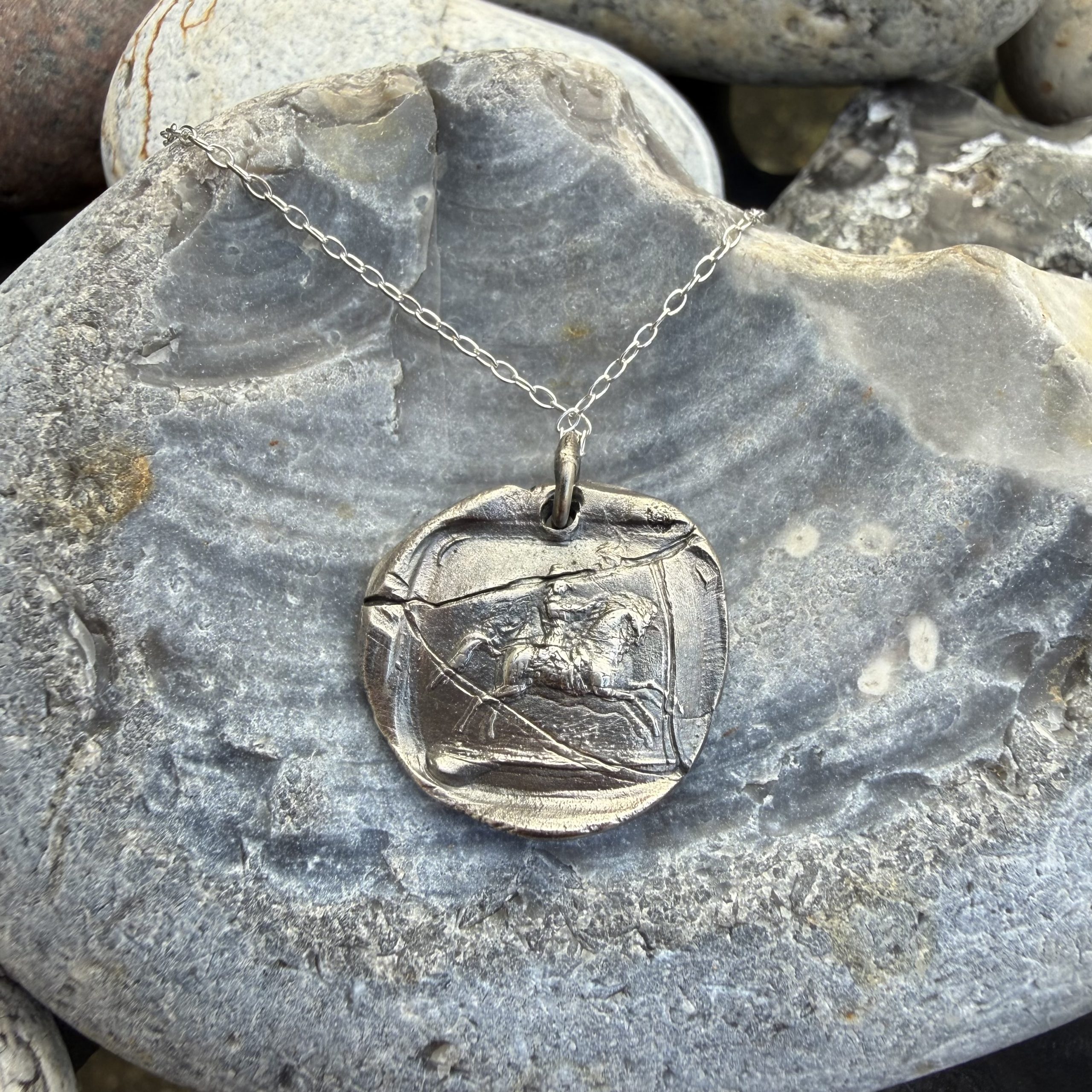 Horse and Rider Wax Seal Pendant - Image 2