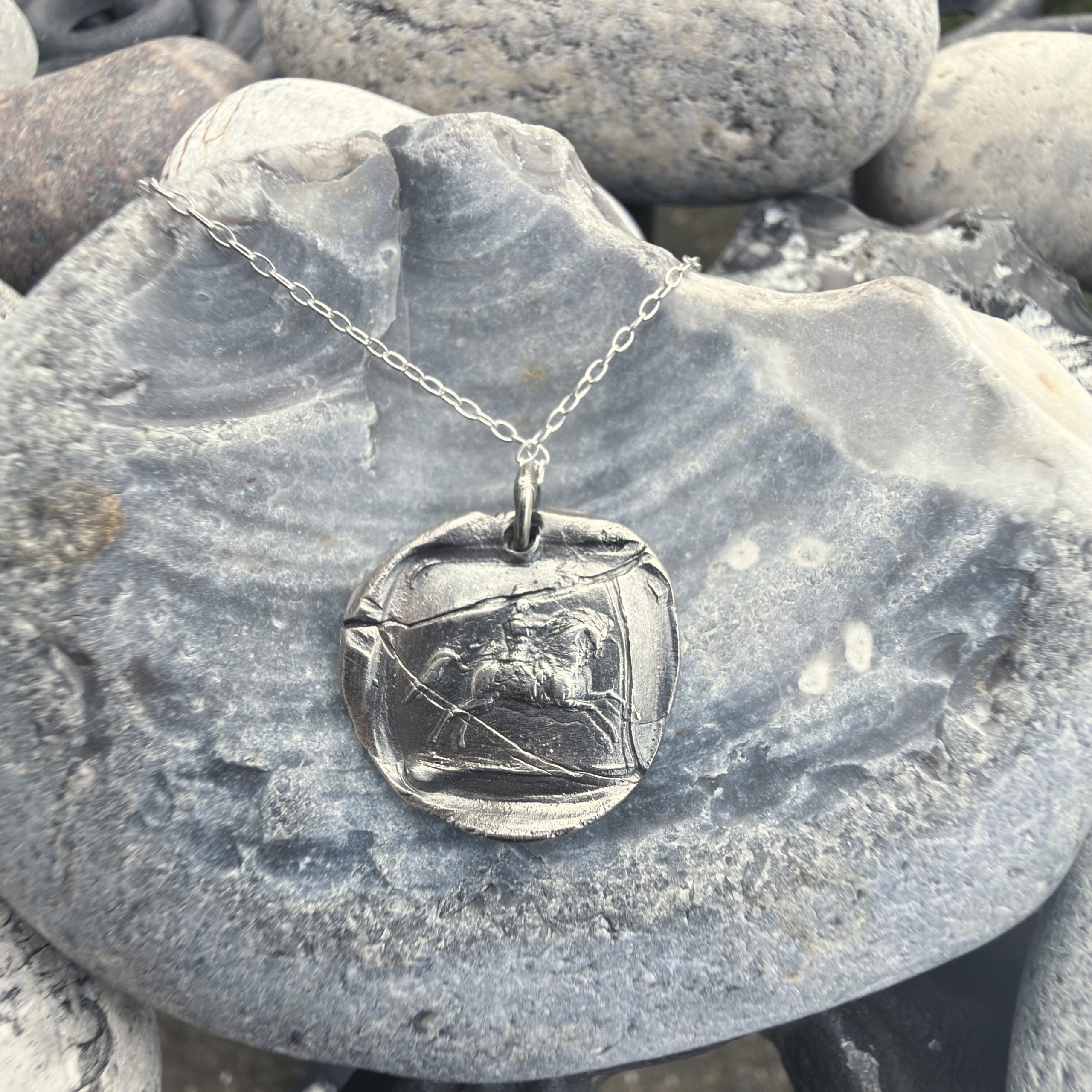 Horse and Rider Wax Seal Pendant - Image 3