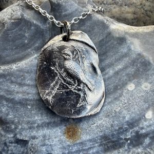 A with Bird Wax Seal Pendant | Holly Clover Jewellery | Handmade Silver Jewellery | Silversmith | Cambridge UK