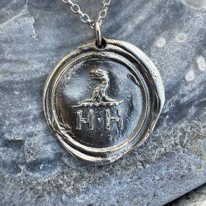 HH with Griffin Wax Seal Pendant | Holly Clover Jewellery | Handmade Silver Jewellery | Silversmith | Cambridge UK