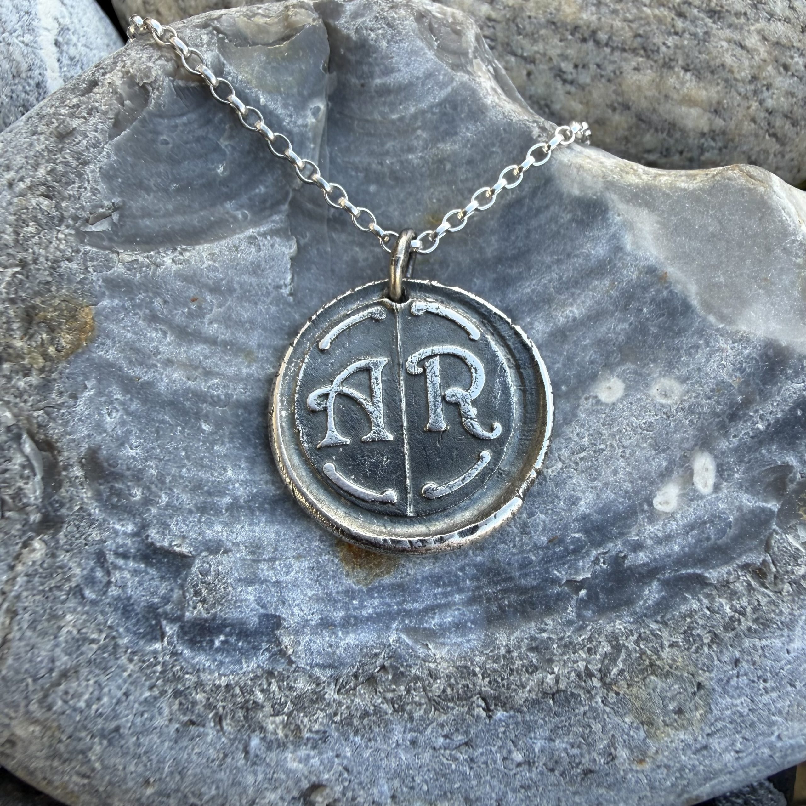 AR initial Wax Seal Pendant - Image 3