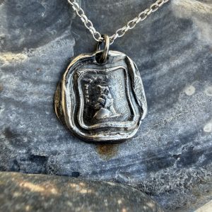 Firm and Faithful Dog on a Mountain Wax Seal Pendant