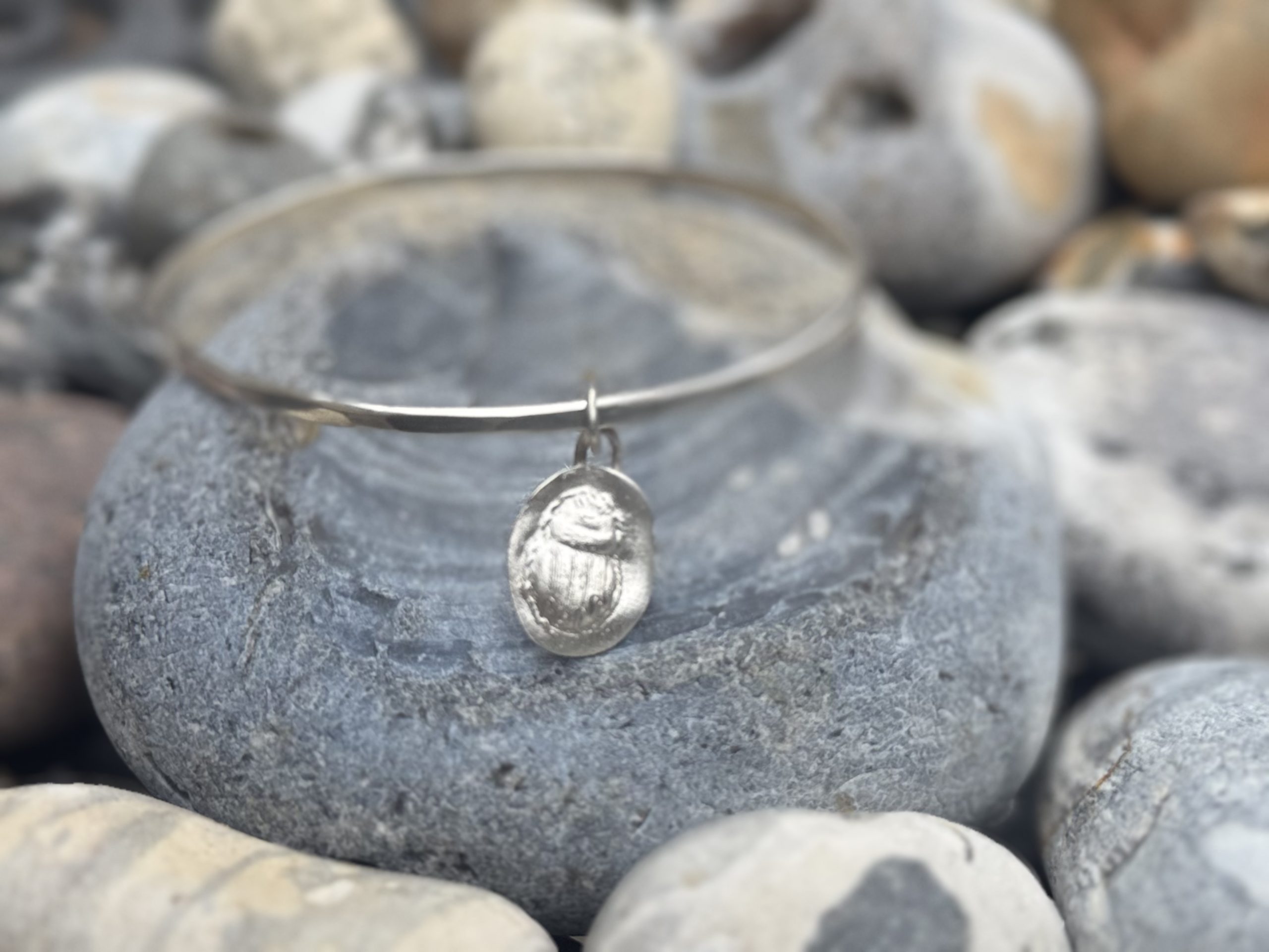 Scarab Wax Seal Charm Bangle - Image 3