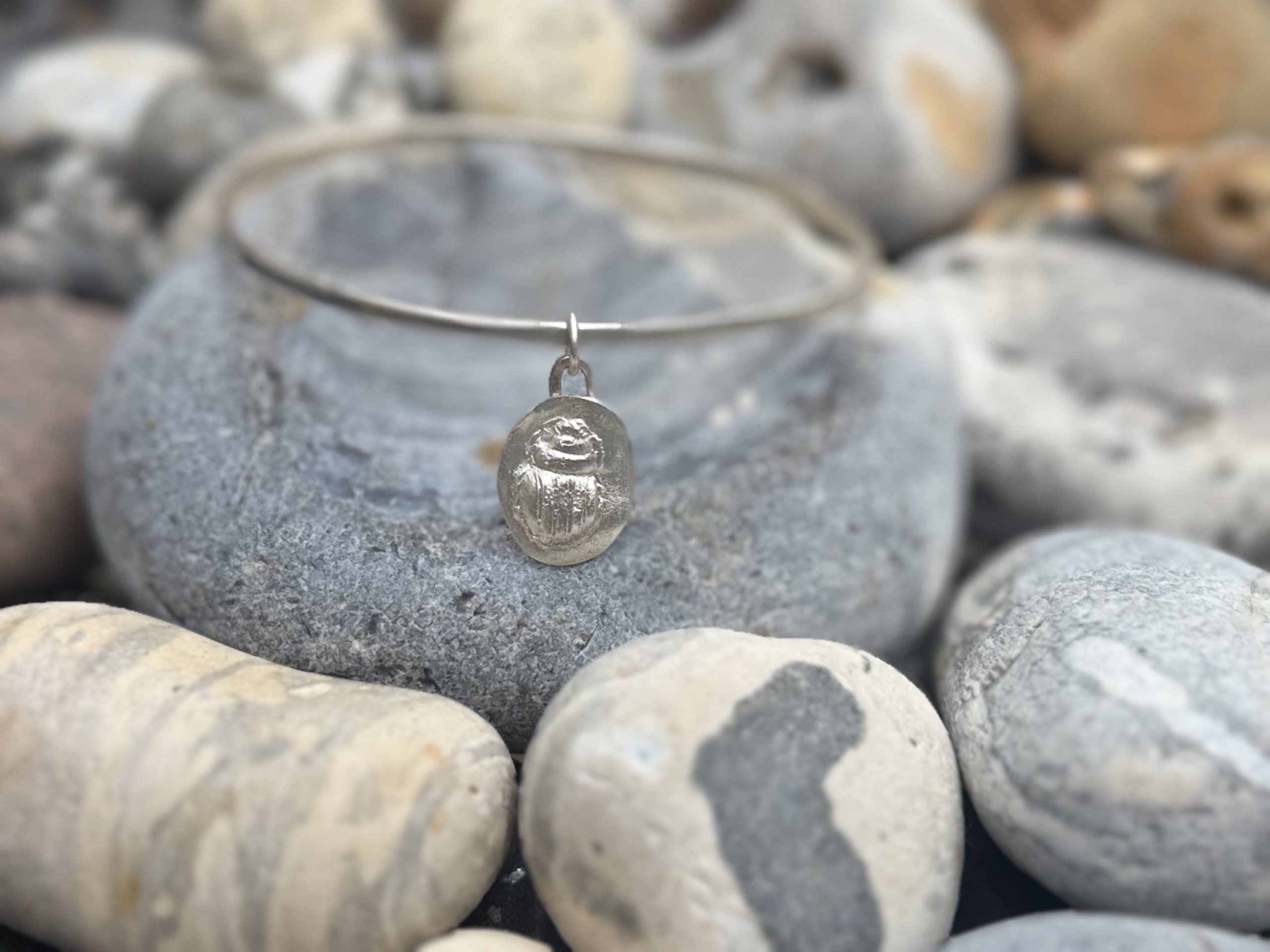 Scarab Wax Seal Charm Bangle