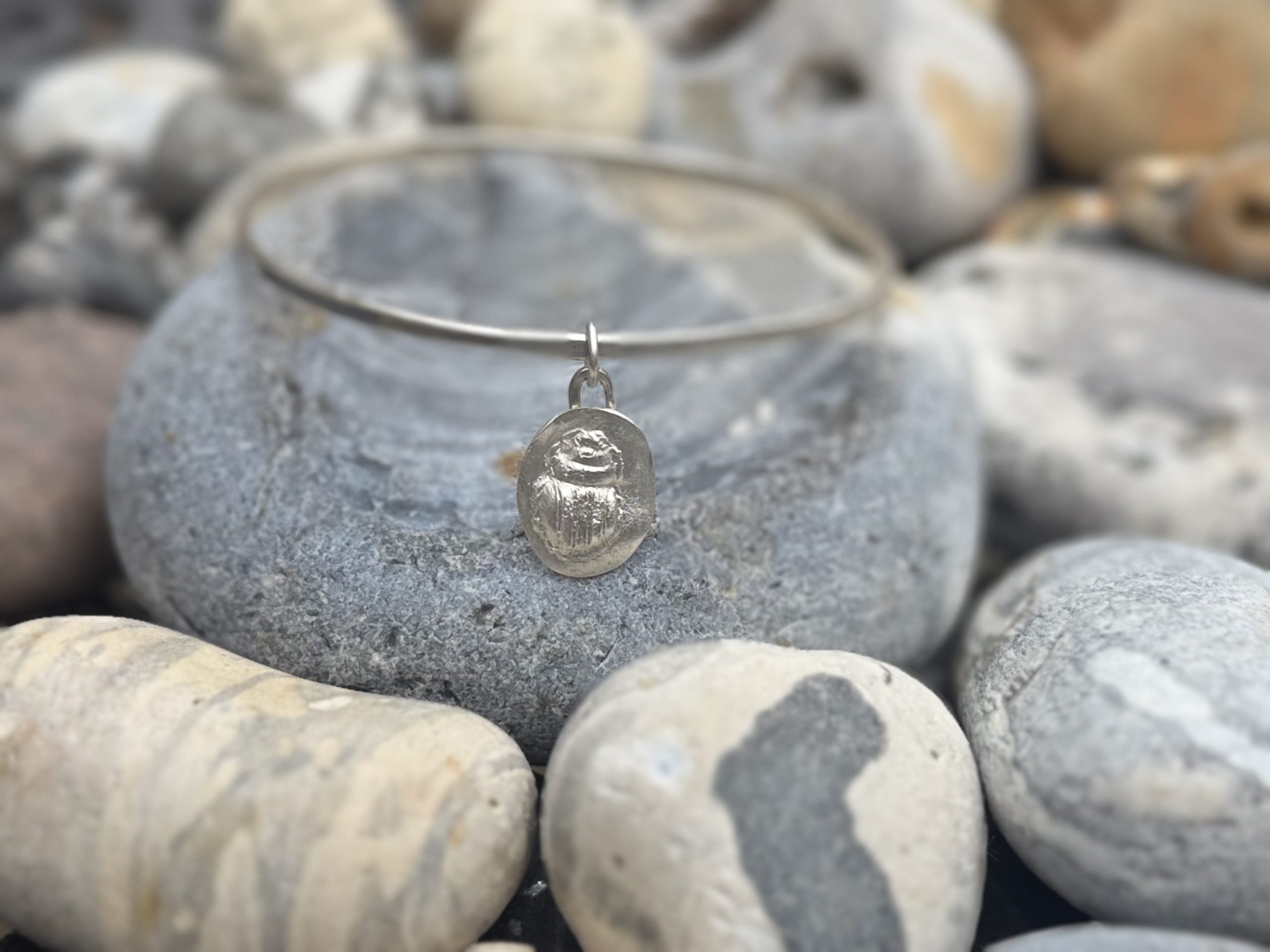 Scarab Wax Seal Charm Bangle - Image 2